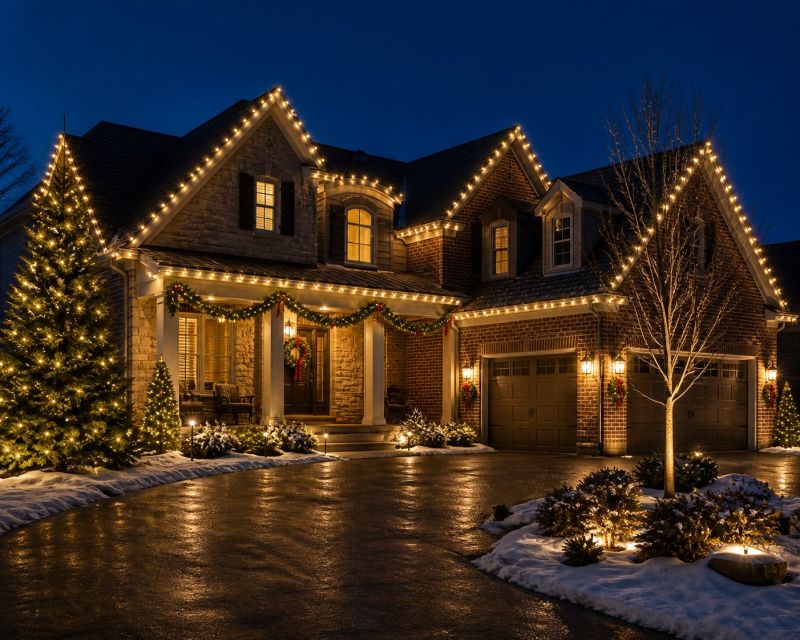 Holiday Lights Hanging in Overland Park, KS